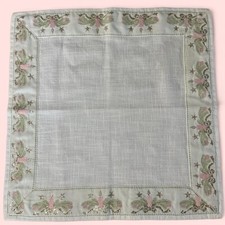 Christmas Embroidered Pink Candles Sparkle Stars Fabric Table Topper Austria