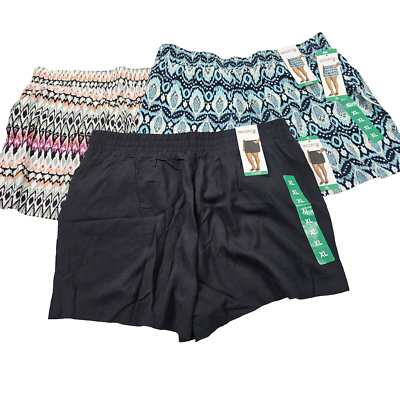 quitan / 3/4 WIDE SHORTS Lサイズ Wildfox Womens Relaxed Fit Pull-On Shorts Pockets Size XL Set of 3