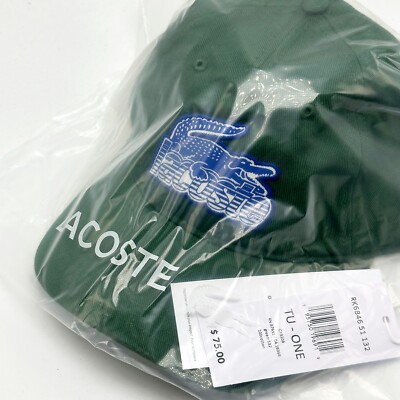*NEW* UNISEX Lacoste Crocodile Patch Branded Cap Green (RK6846 132)
