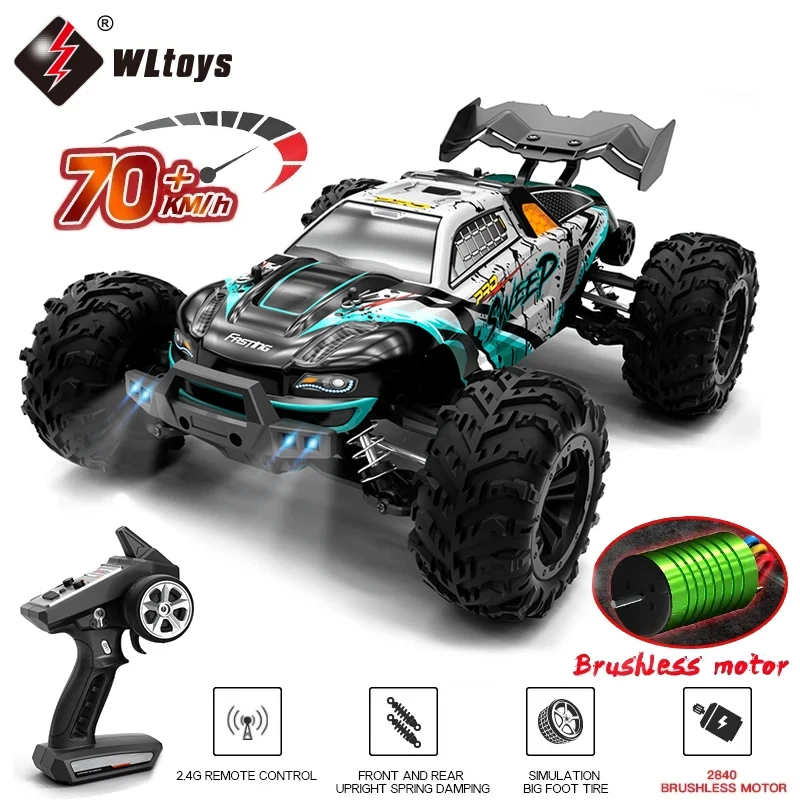 1:16 70KM/H or 50KM/H 4WD RC Car LED Remote Control Cars High Speed 4X4 Truck - Image 2 of 4