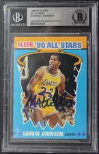Magic Johnson Auto 1990 Fleer Basketball All Stars #4 Lakers Autographed BAS