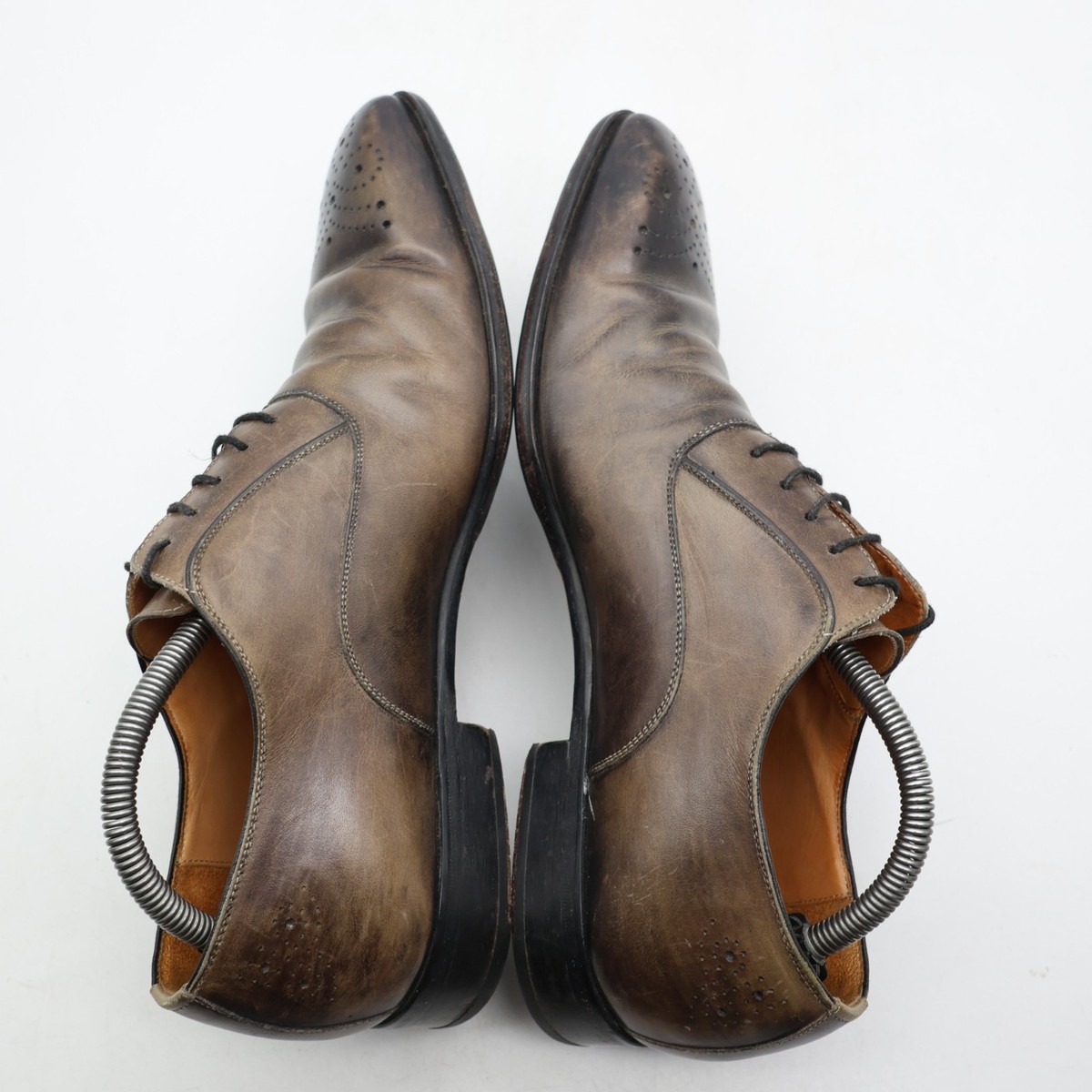 Magnanni 13835 Dress Shoe Men\'s US Size 8  M Oxford‎ Brown Gray Leather Lace Up Magnanni 13835 Dress Shoe Men main image 2