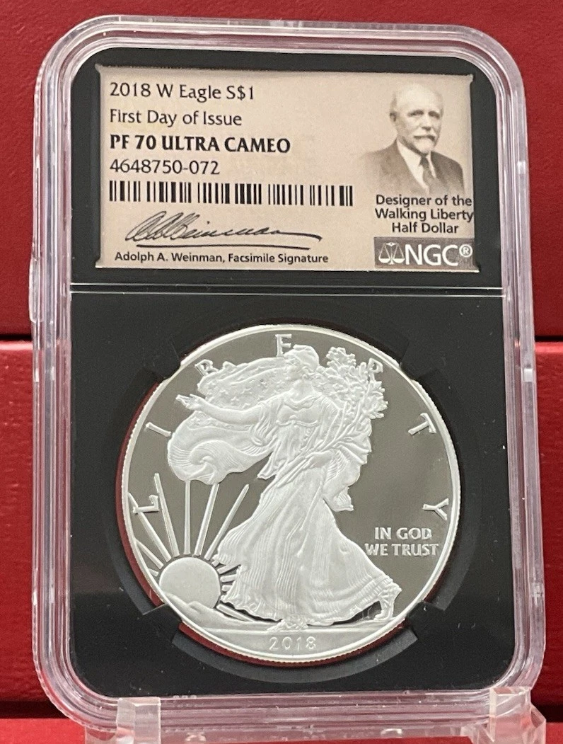 値下】米国2018年 イーグル銀貨 T・クリーブランド サインPR70DCAM