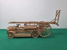 Large 48.5 cm Wooden Matchstick Model Fire Engine A/F