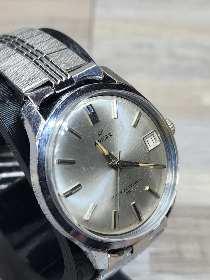 Vintage Enicar Automatic 25 Jewels  35mm Stainless Steel Watch, Running  - image 2 of 4