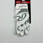 Rawlings 5150 II Baseball Softball Adult Size XL Batting Gloves White Grey Gray