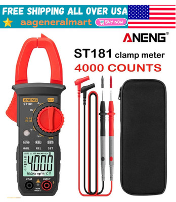 Digital Multimeter Tester AC DC Volt Ohm Amp Clamp Meter Auto Range LCD Handheld