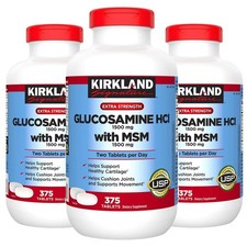 Kirkland Signature Extra Strength Glucosamine HCI 1500mg with MSM 375 Tablets