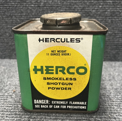 HERCULES HERCO SMOKLESS SHOTGUN POWDER EMPTY TIN