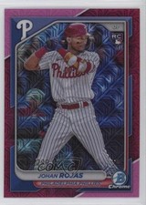 2024 Bowman Mega Box Chrome Fuchsia Mojo Refractor /299 Johan Rojas #86 16xg