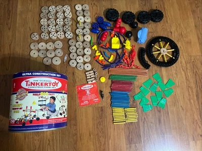 Vintage Tinkertoy Builder Set Wood Construction Toy SEE PHOTOS - NICE LOT L@@K - Image 1 of 4