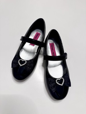 Rachel Shoes Patent Mary Jane Patent Dress Shoes With A Bow, Size 1
