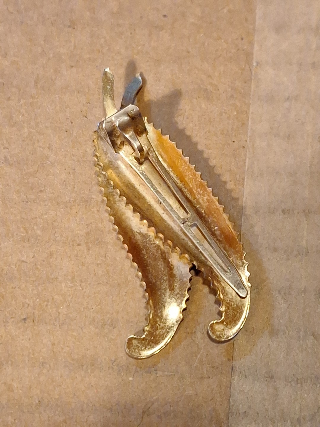 Silver Tone Double Leaf Barrette - image 3