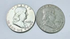 FRANKLIN SILVER HALF DOLLARS LOT OF 2 - 90% SILVER COIN FREE SHIPPING #8999