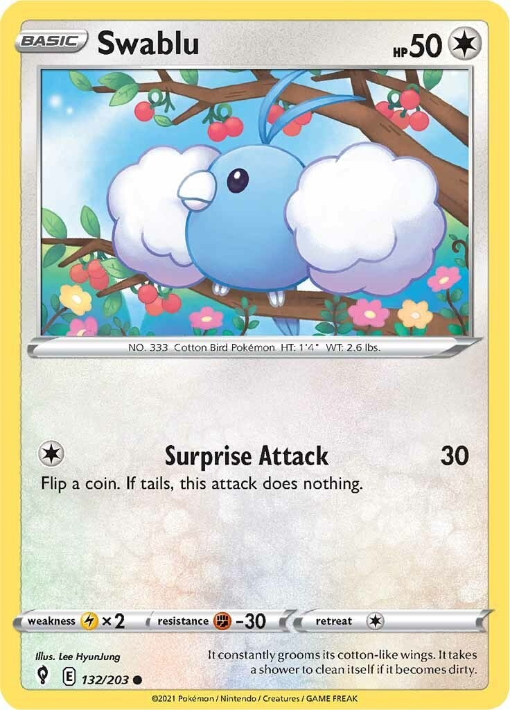 Pokemon Swablu [SWSH07: Evolving Skies - 132/203] NM Common