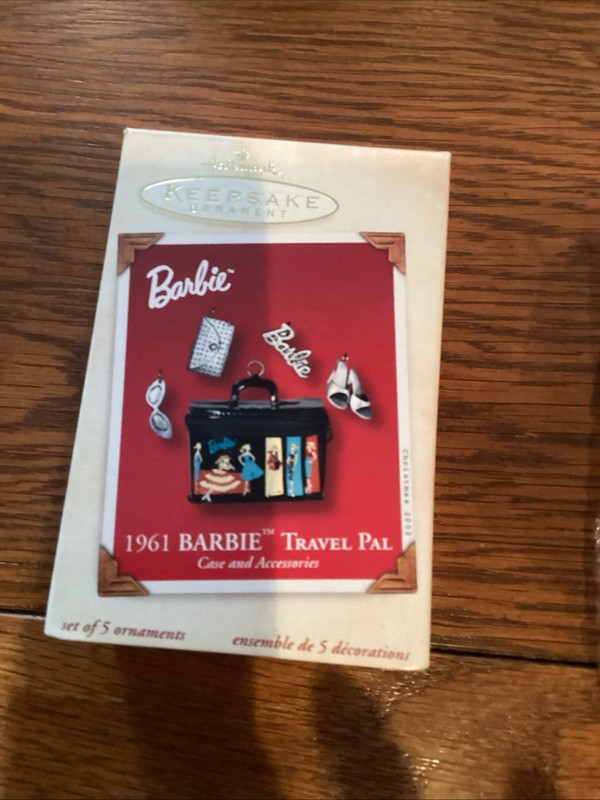 Hallmark Barbie Keepsake Christmas Ornament 1961 Travel Pal - 2002 New In Box