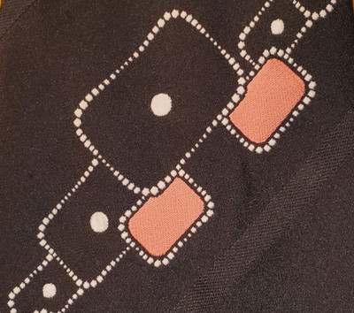 1970s VINTAGE FUNKY MOD DISCO HIPPIE ~ SIVJA MENS TIE ~ BLACK WHITE PINK ~ 51''