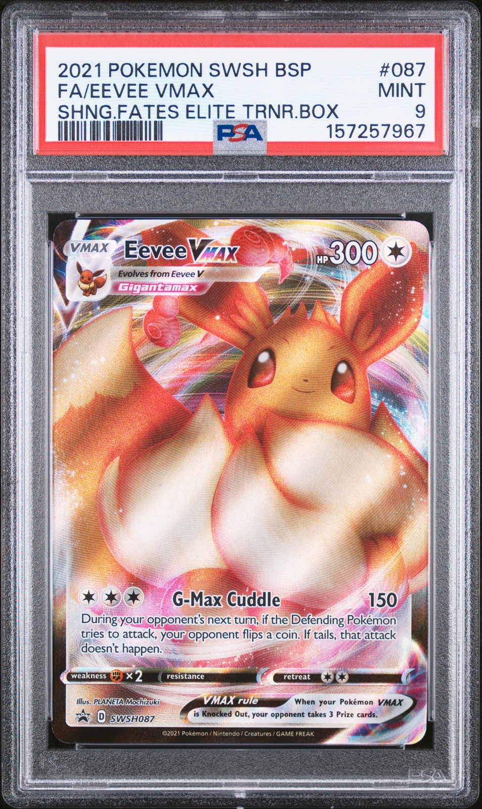 2021 POKEMON SWSH BLACK STAR PROMO #087 FULL ART/EEVEE VMAX PSA 9