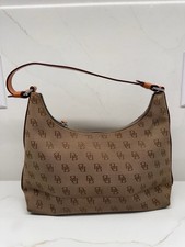Dooney Bourke Vintage Signature Monogram Canvas Hobo Shoulder Bag