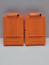 2 X OEM 2009 NERF N-STRIKE ELITE ORANGE MAGAZINE CLIPS AMMO TOY HASBRO ORIGINAL