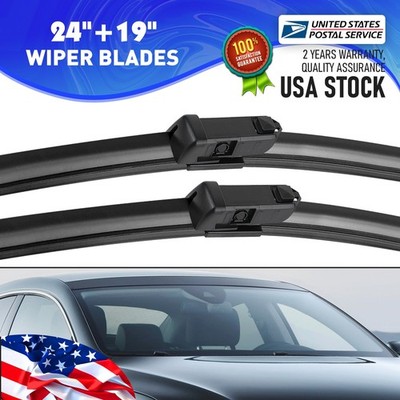 1Pair 24'' 19'' Front Windshield Wiper Blade For 2013-2017 Volkswagen cc 3.6L 2.0L