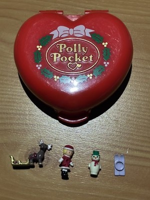 Vintage Polly Pocket Musical Christmas Compact 100% Komplett - 1989 OHNE MUSIK