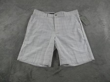 PGA TOUR Shorts Mens 34 White Check Stretch Golf UPF 50 Active Waistband