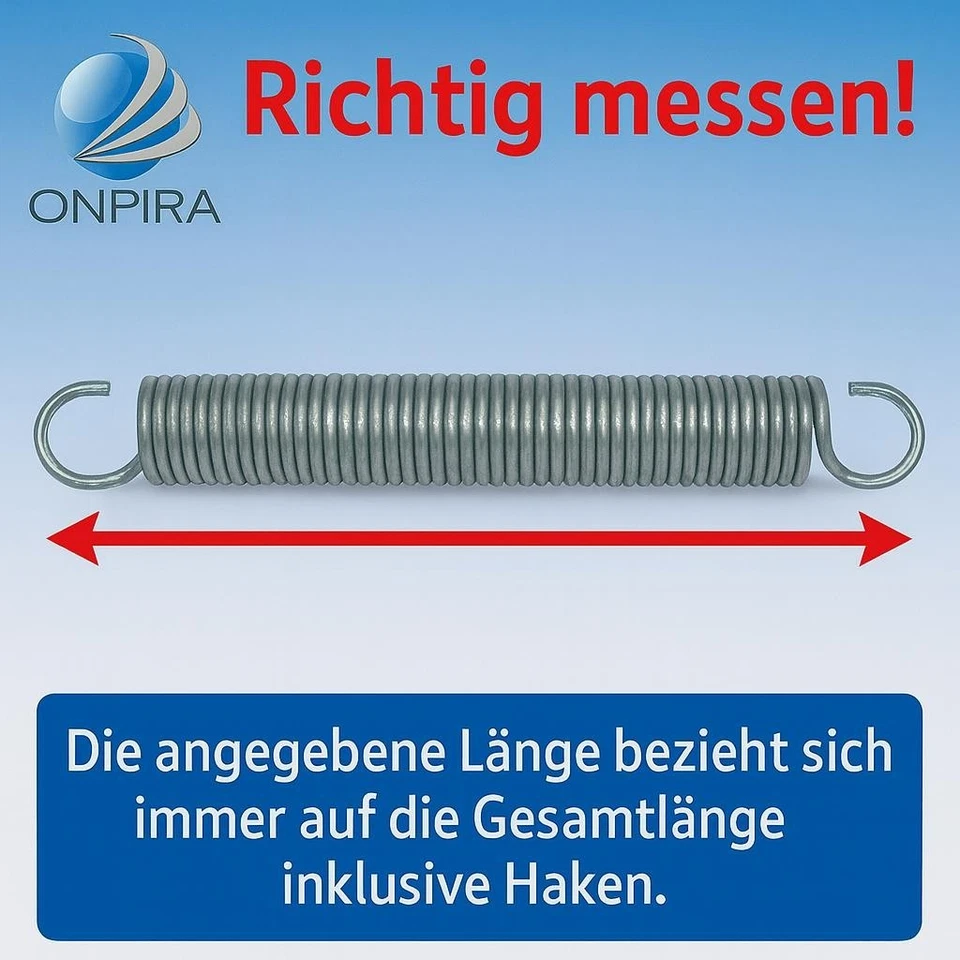 2x Universal Garagentor Garagentorfedern Garage Zugfeder Paar Ersatz Feder - Bild 4 von 4