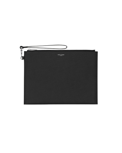 SAINT LAURENT $680 Black Tablet Holder Pouch Bag New/Authentic