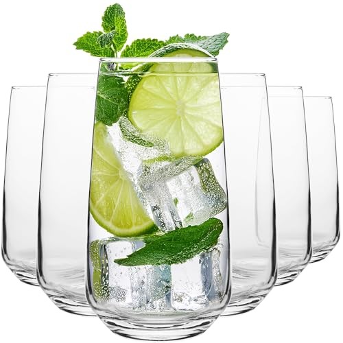 Homiu Highball Drinking Tumbler Glasses | Set of 6 |  Assorted styles 