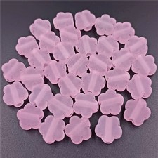 Frosted Spaced Beads 20pcs 15mm Acrylic Flower Shape DIY For Jewelry Making 