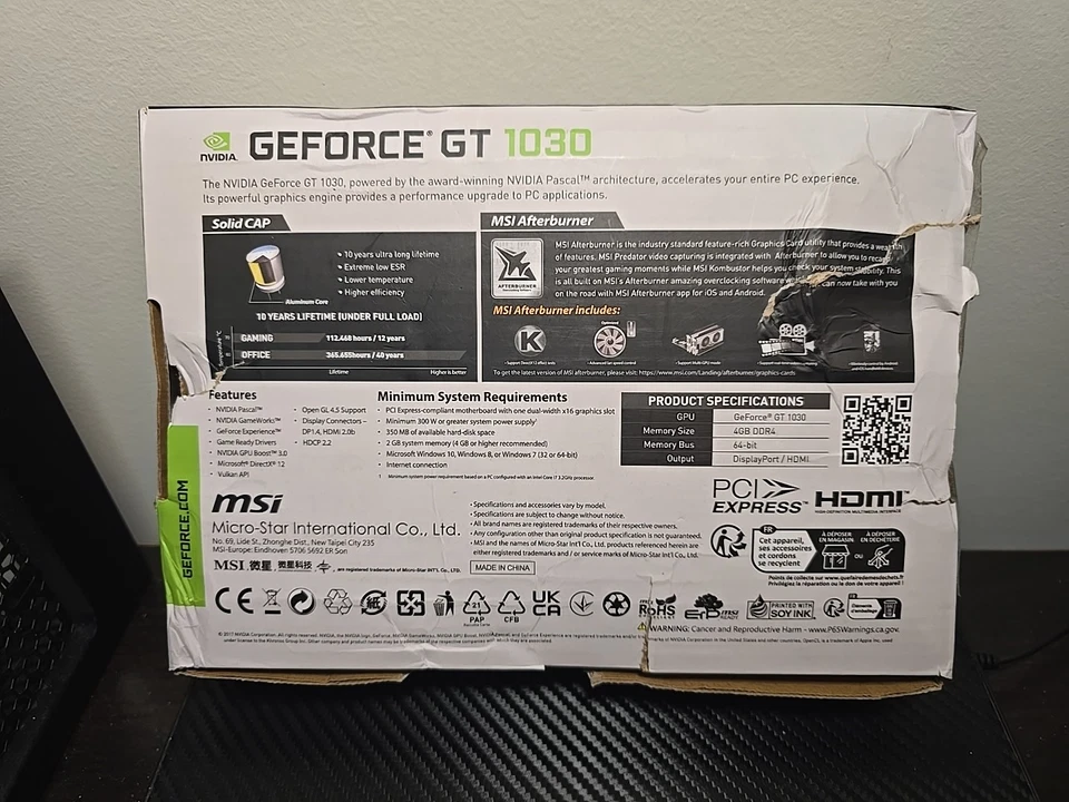 MSI Nvidia GeForce GT 1030 - Low Profile Overclocked Edition - 4GB DDR4 NEW - Image 2 of 4