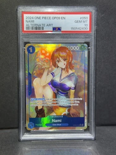 2024 ONE PIECE OP09-EMPERORS IN THE NEW WORLD ALTERNATE ART #050 NAMI PSA 10