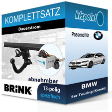 Für BMW 5er Touring 17- BRINK Anhängerkupplung abnehmbar + 13polig E-Satz AHK