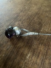 CHARLES HORNER - hallmarked silver with 'amethyst' thistle  1911- 7” Birmingham