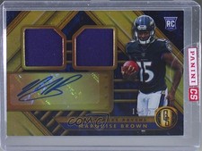 2019 Panini Gold Standard Rookie Jersey Double /75 Marquise Brown #252 Auto fl4