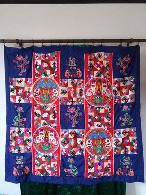 Bai Jia Bei Handarbeit Kinderdecke Tagesdecke Gobelin Vintage