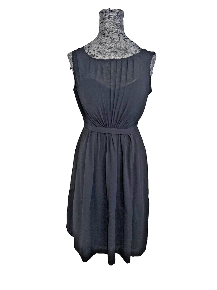 NWOT Jenny Yoo Chiffon Pleated Dress Black Size 0 - Image 2 of 4