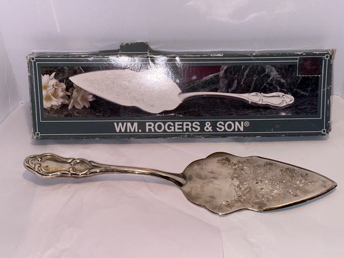 VTG WM. Rogers & Son Silverplated Serving Trowel Cake Pie Knife Floral - Picture 2 of 13