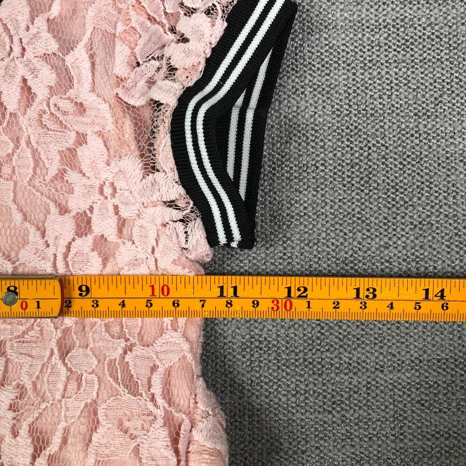 Bonnie Jean Dress Girls 5 Pink Lace Crochet Lined Pullover Summer Preppy Belt - Image 4 of 4