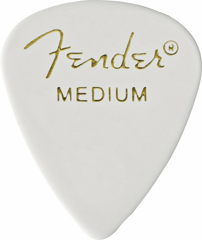 Fender 351 Classic Celluloid Guitar Picks - WHITE, MEDIUM - 12-Pack (1 Dozen)