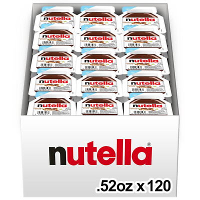 120-Pack Nutella Hazelnut Spread w/ Cocoa for Breakfast, 0.52 oz Mini Cups