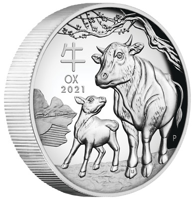 AUSTRALIAN 2021 Lunar Year of the OX 1oz $1 Silver HIGH RELIEF