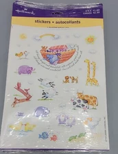 New Unopened Package 4 Sheets Vintage Stickers Hallmark Noah's Ark Two By Two