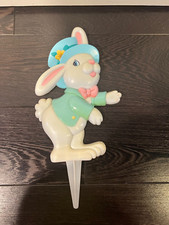Vintage Easter Bunny 3d plastic Yard stake planter decor 10  tall see pics