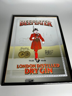 UK vintage mirror advertising Beefeater London Distilled Dry Gin