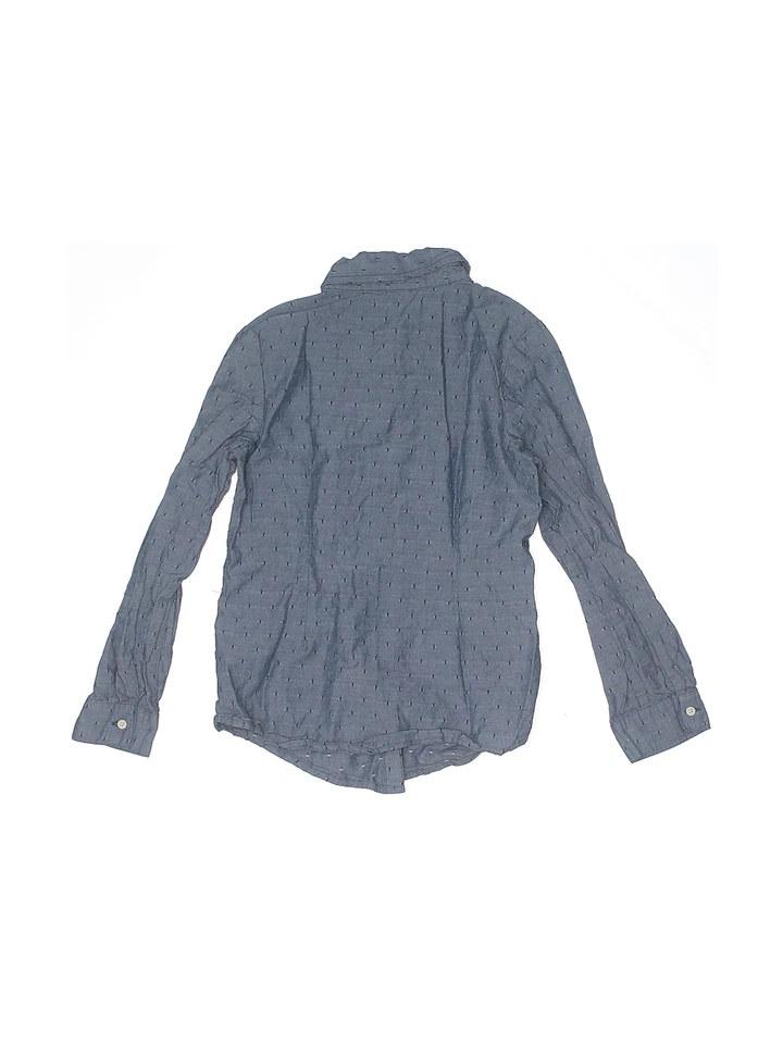 Crazy 8 Girls Blue Long Sleeve Button-Down Shirt 7 - Image 2 of 2