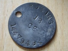 WW2 relic dogtag ww2 RAC RTR Recce Replacement from GSC - ROBINS 494