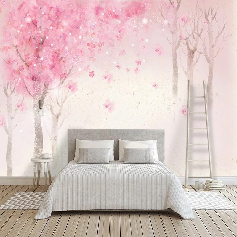 Pale Pink Bedroom with Silver and Pink Floral Wallpaper - Transitional -  Bedroom | Pink wallpaper bedroom, Pink bedroom decor, Gold wallpaper living  room