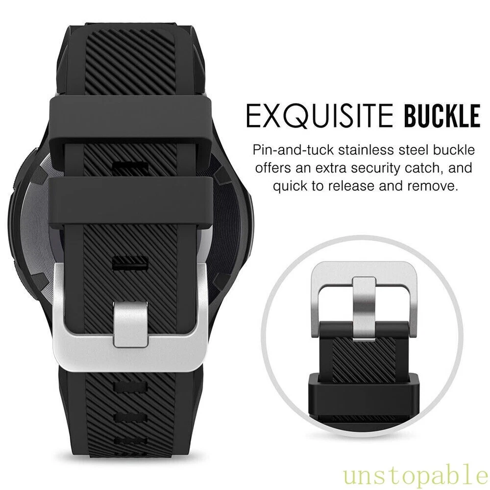 Universal 22mm Quick Release Watch Band Replacement Rugged Silicone Sport Strap - Image 4 of 4